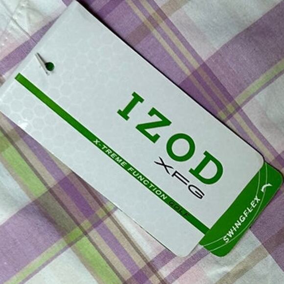 IZOD XFG Golf Skort Mauve Green & White Plaid Womens Size 12 - Picture 8 of 9